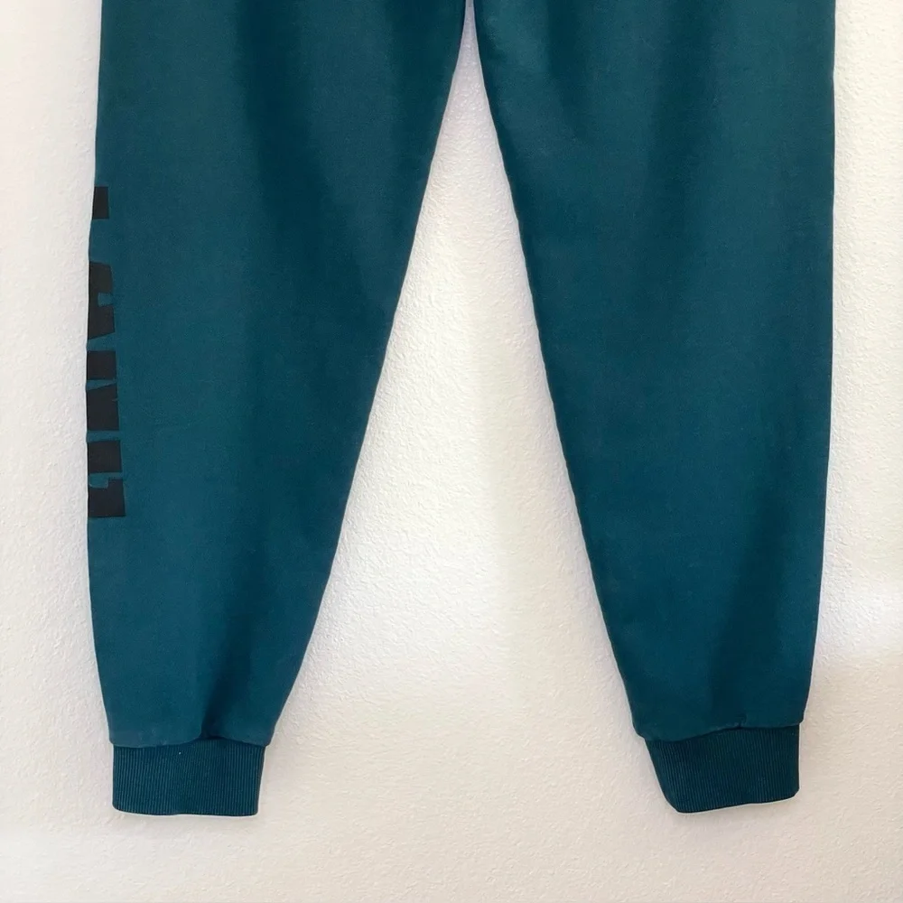 Helmut Lang Slim Logo Jogger Pant Drawstring Sweatpants Neptune Teal Small